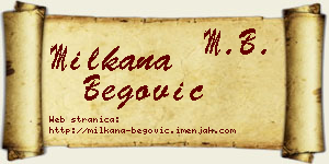 Milkana Begović vizit kartica